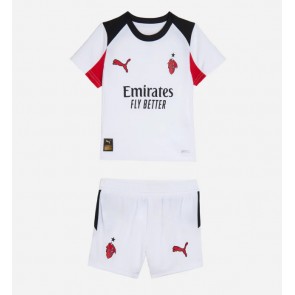 AC Milan Christian Pulisic #11 Udebanetrøje Børn 2025-26 Kortærmet (+ Korte bukser)